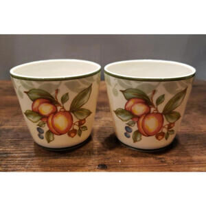 VTG Partylite Harvest Splendor Fine Porcelain Tea Light Candle Holders Set of 2